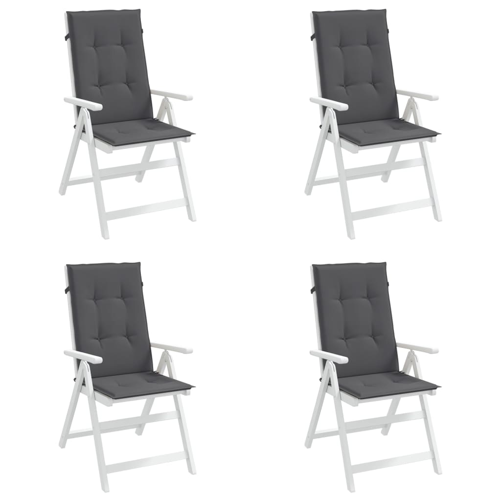 Tuinstoelkussens rugleuning 4 st 120x50x3 cm stof antraciet – afbeelding 4