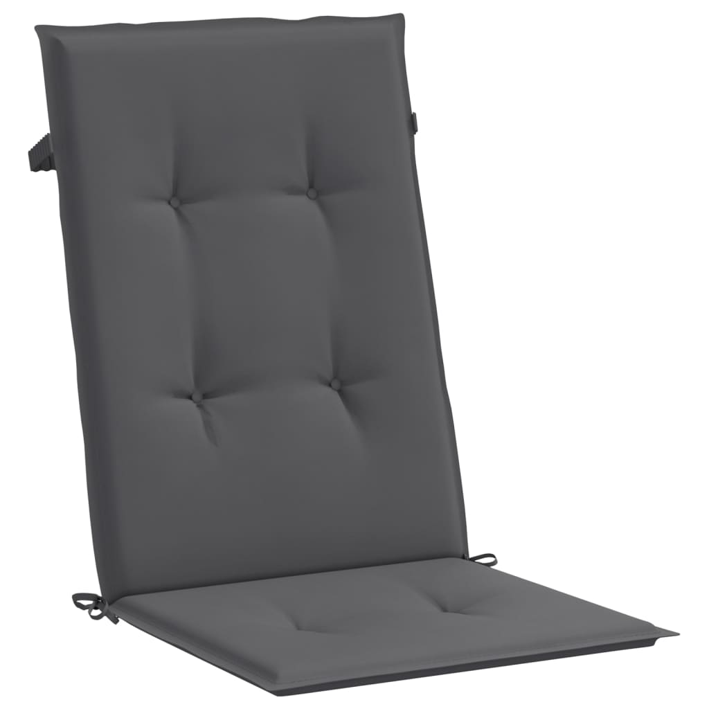 Tuinstoelkussens rugleuning 4 st 120x50x3 cm stof antraciet – afbeelding 5
