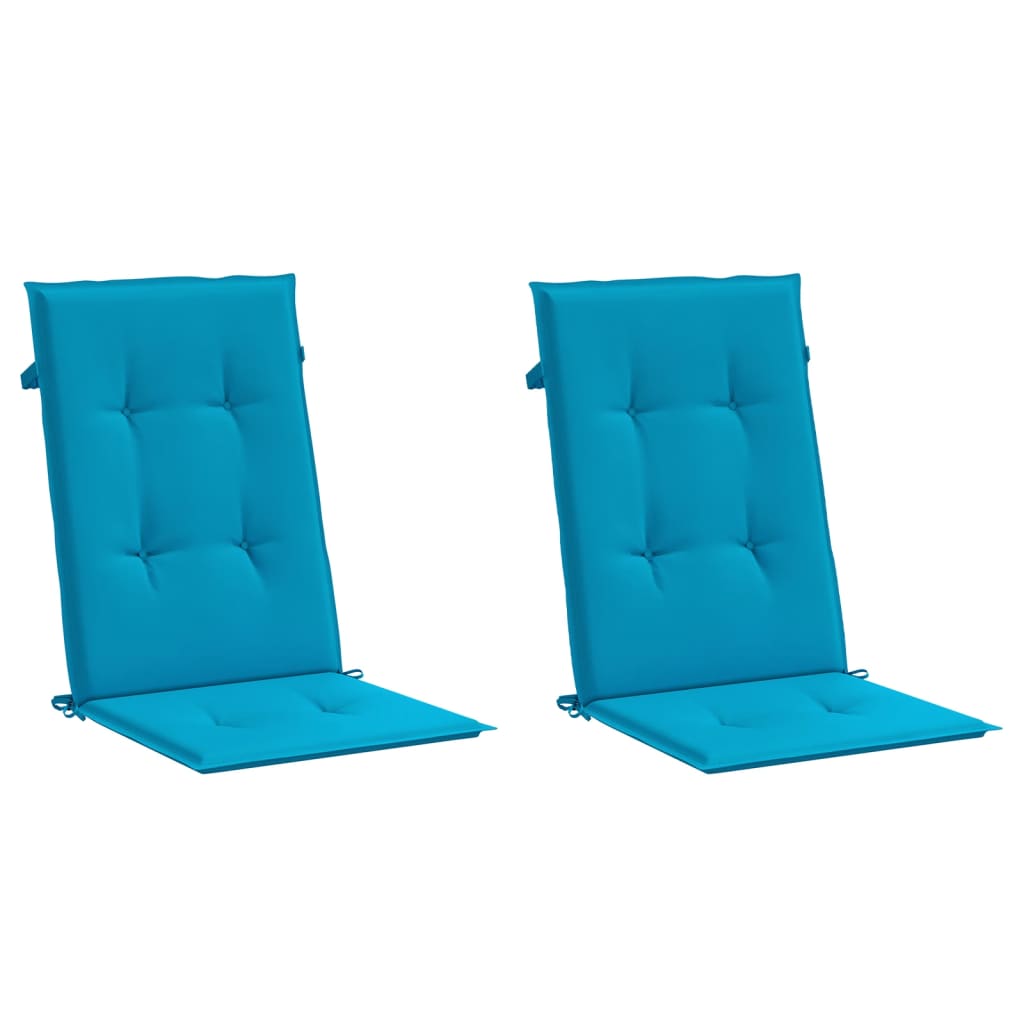Tuinstoelkussens 2 st hoge rug 120x50x3 cm stof blauw – afbeelding 3