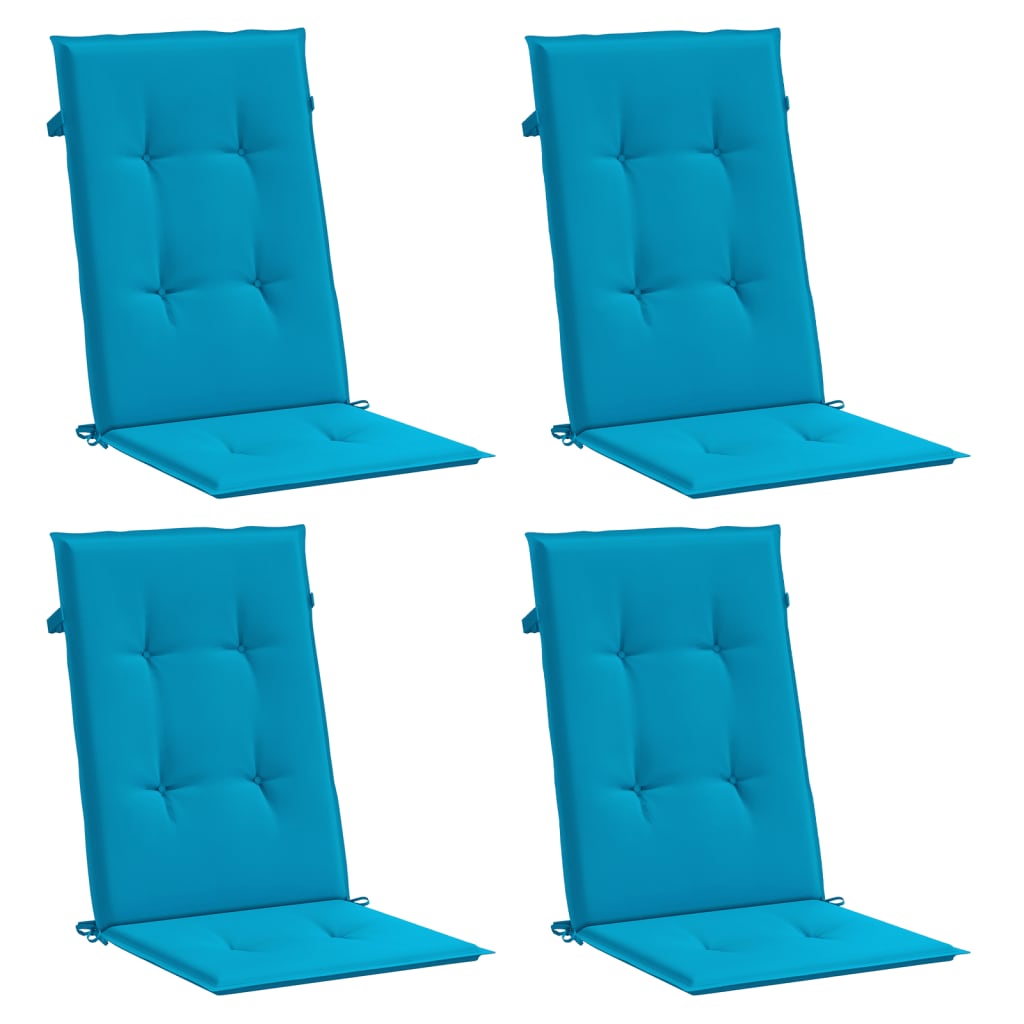Tuinstoelkussens 4 st hoge rug 120x50x3 cm stof blauw – afbeelding 3