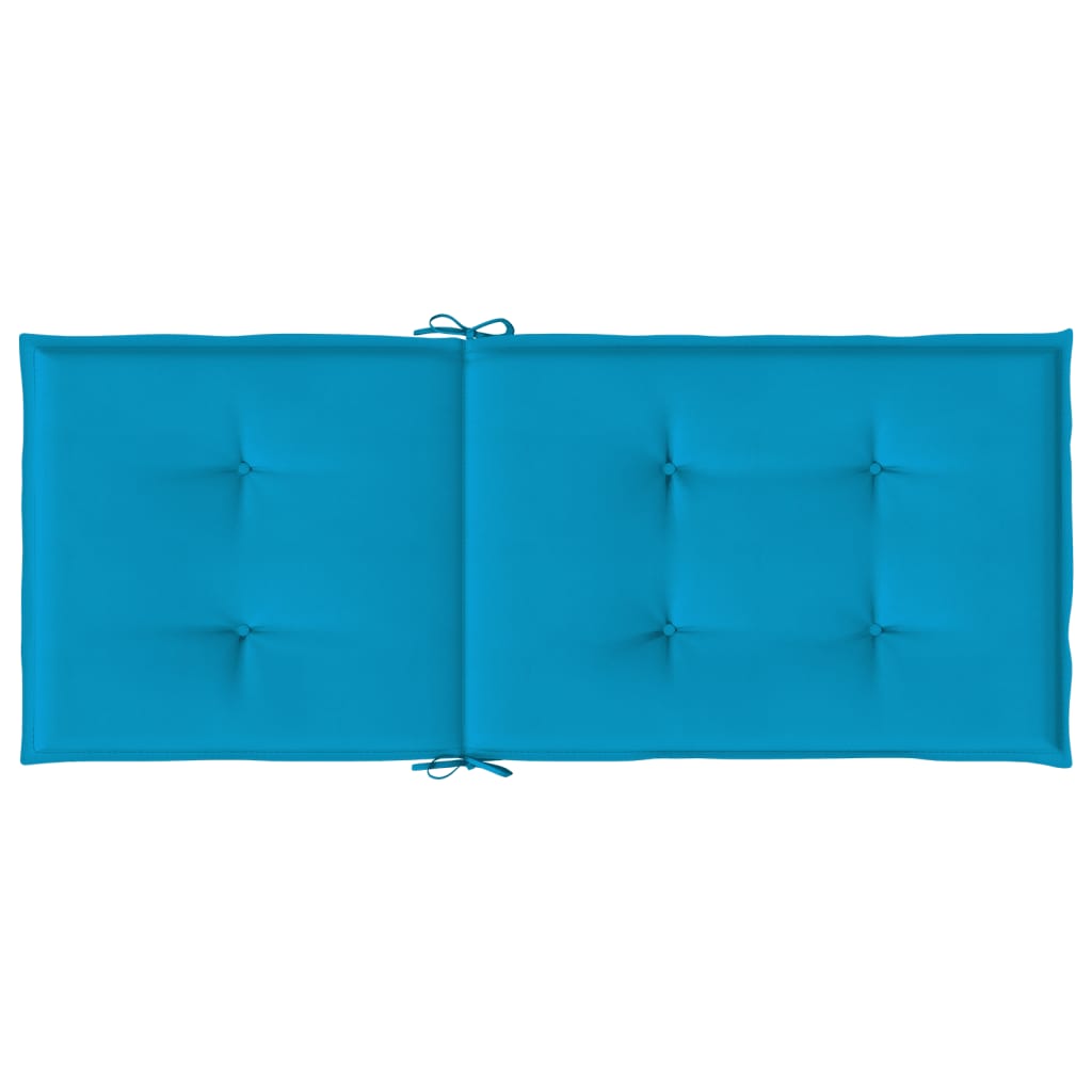 Tuinstoelkussens 4 st hoge rug 120x50x3 cm stof blauw – afbeelding 7