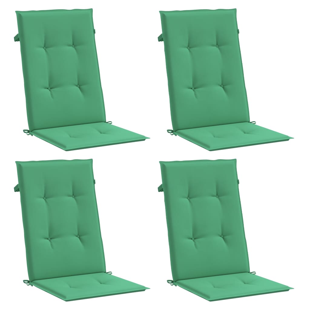 Tuinstoelkussens 4 st hoge rug 120x50x3 cm stof groen – afbeelding 3