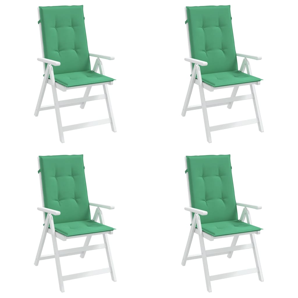 Tuinstoelkussens 4 st hoge rug 120x50x3 cm stof groen – afbeelding 4