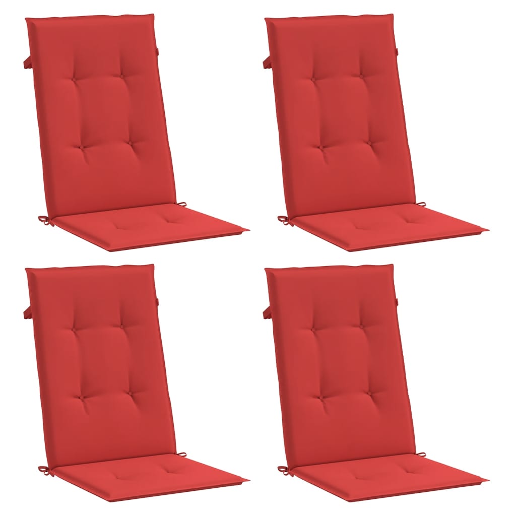 Tuinstoelkussens 4 st hoge rug 120x50x3 cm stof rood – afbeelding 3