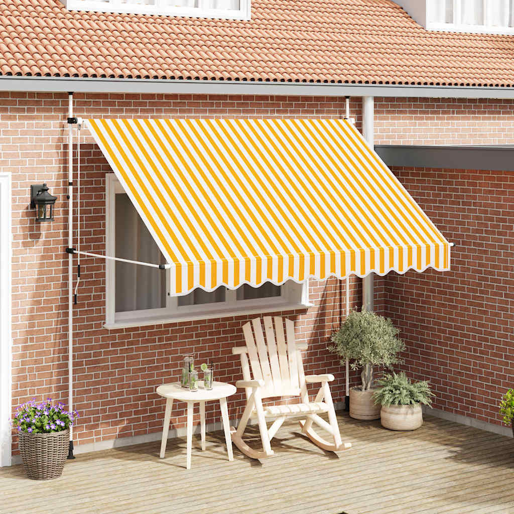 Luifel handmatig uittrekbaar 300 cm oranje en witte strepen