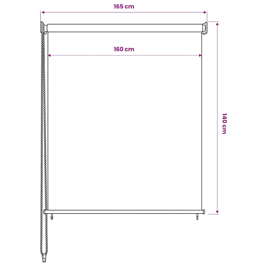 Rolgordijn voor buiten 160x140 cm antraciet – afbeelding 6