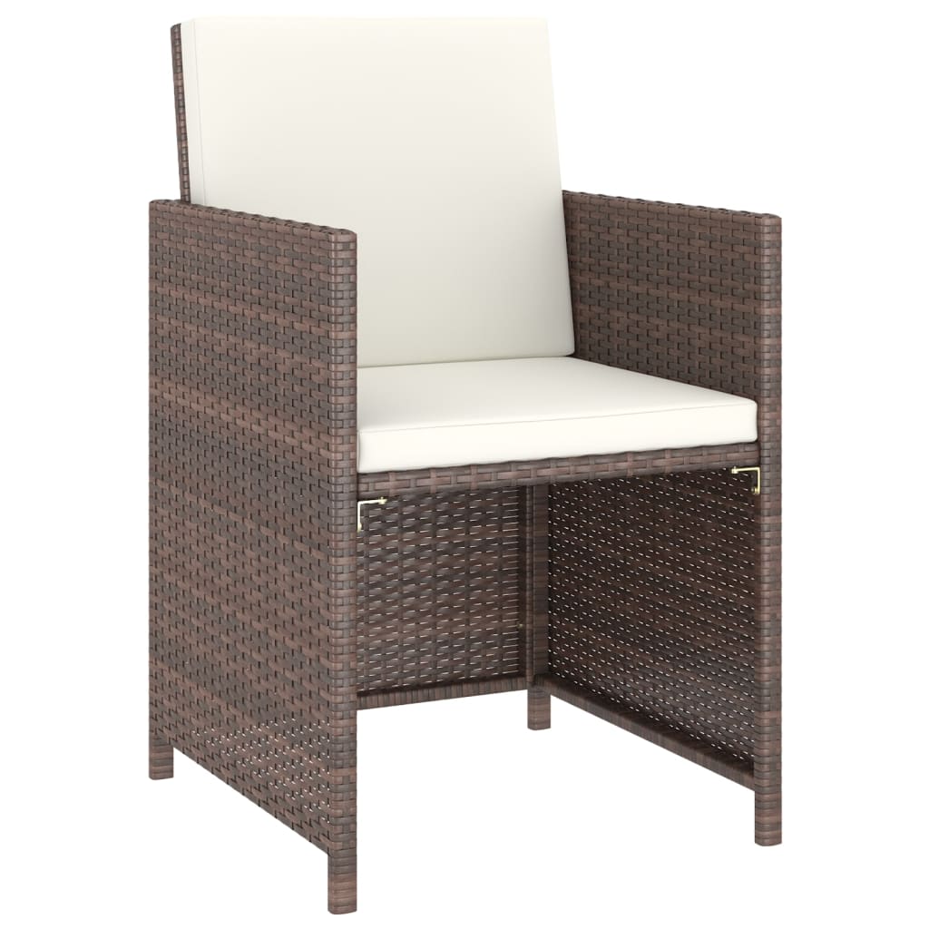 6-delige Tuinset met kussens poly rattan bruin – afbeelding 4