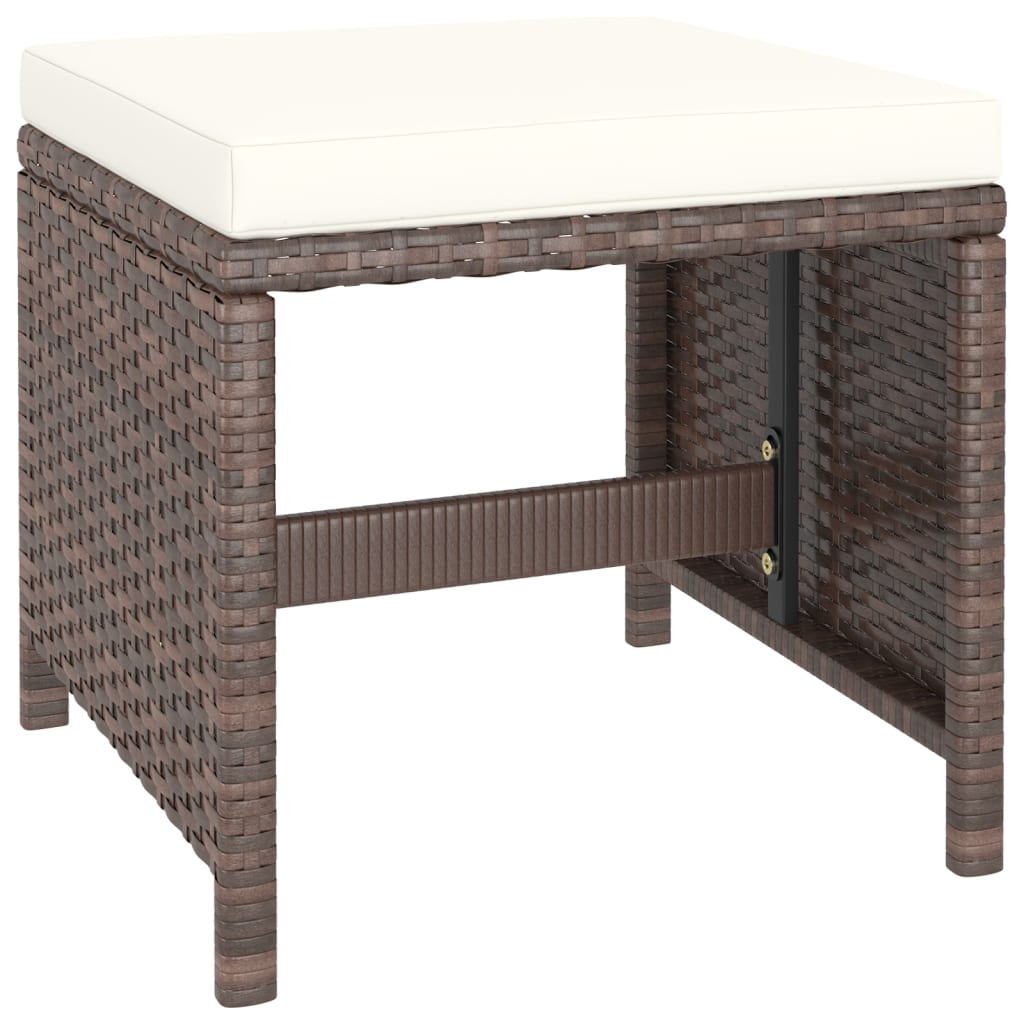 6-delige Tuinset met kussens poly rattan bruin – afbeelding 5