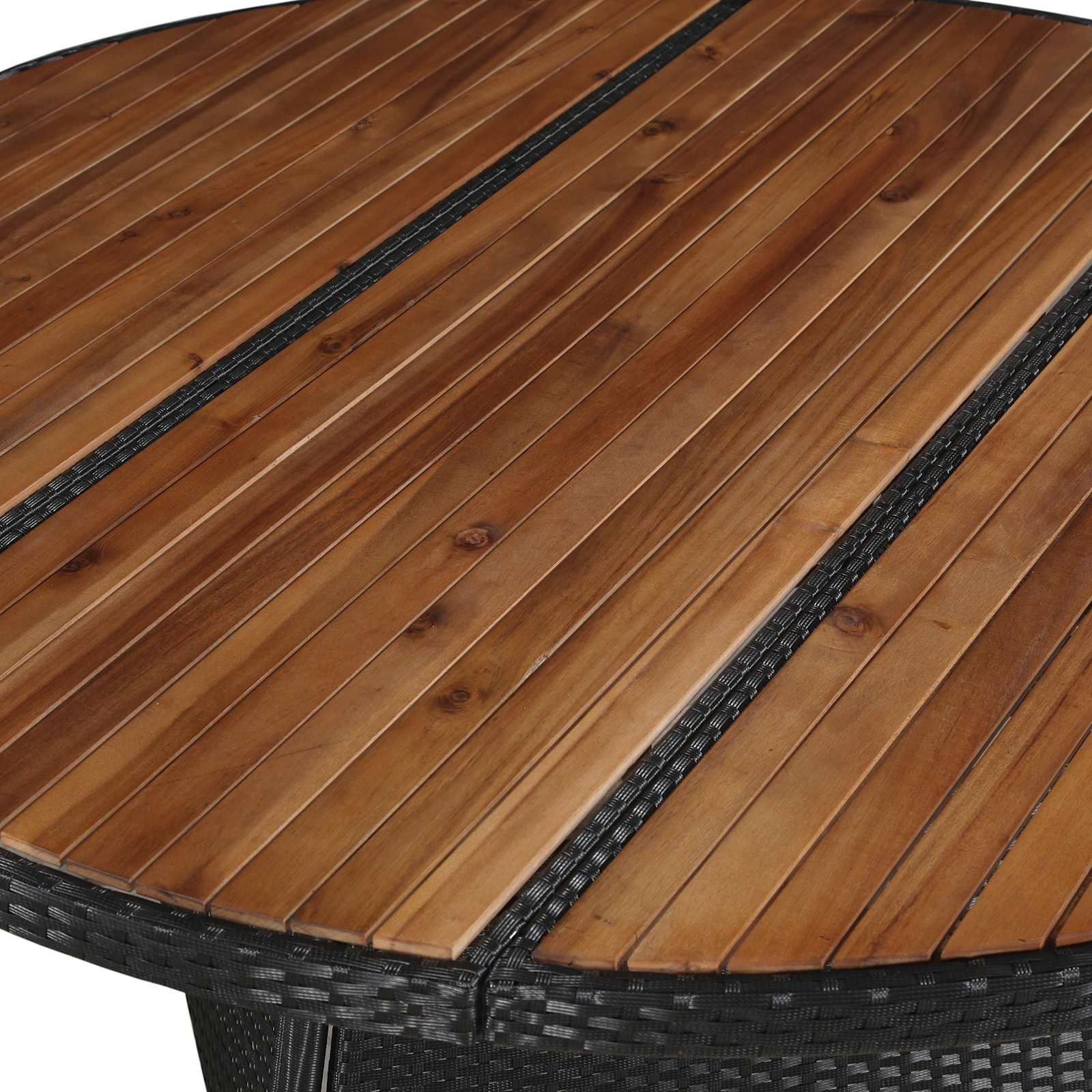 Meubelsets 9 pcs Zwart en Crème poly rattan – afbeelding 4