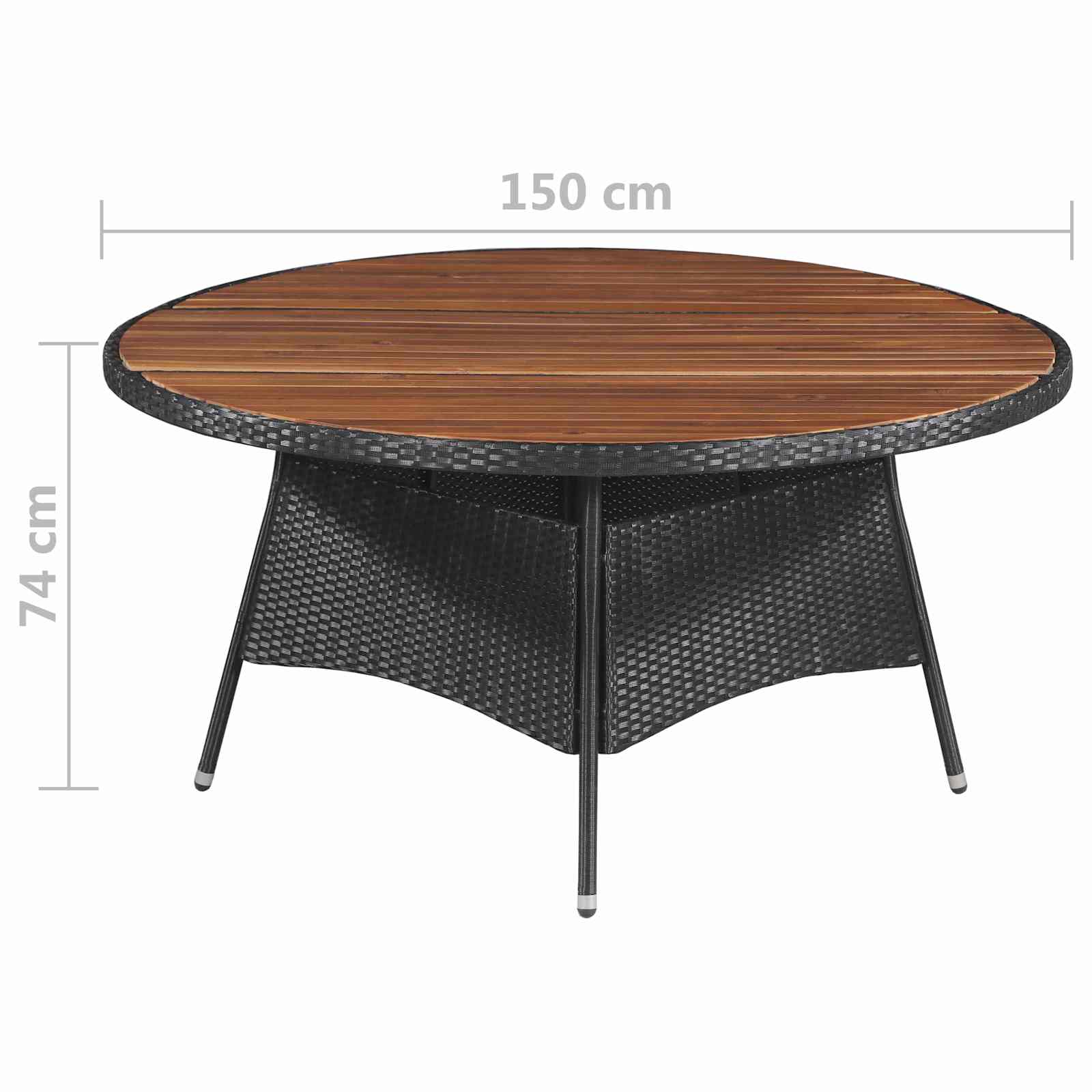 Meubelsets 9 pcs Zwart en Crème poly rattan – afbeelding 5