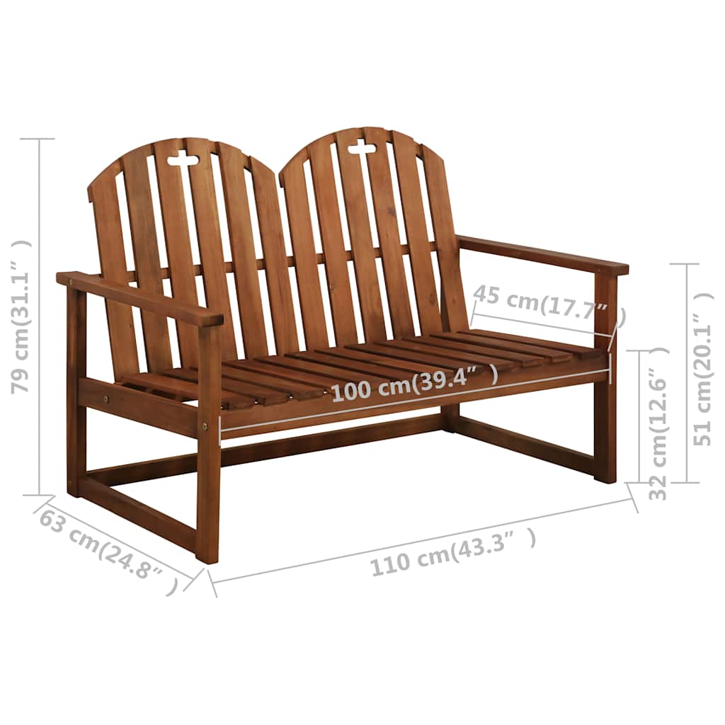 4-delige Loungeset massief acaciahout – afbeelding 12