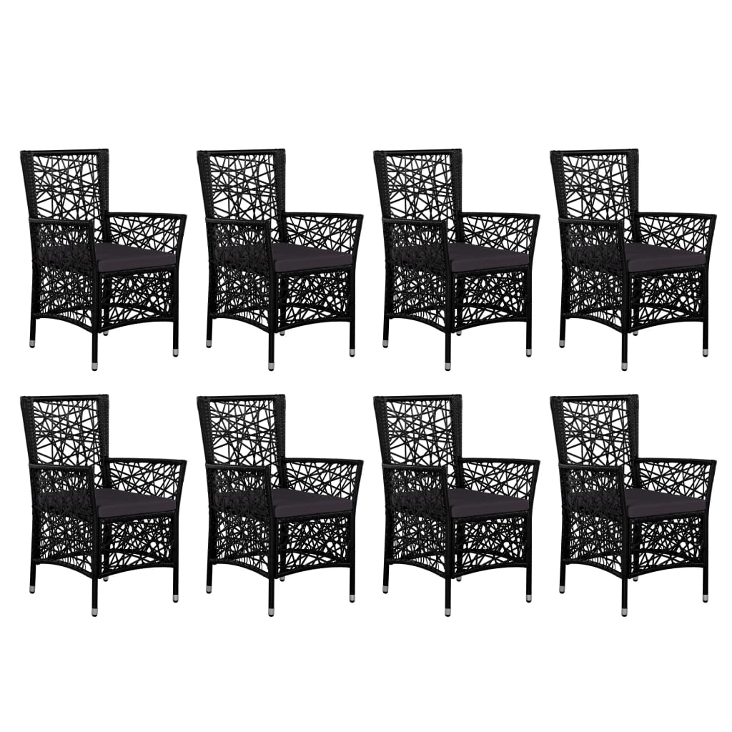 9-delige Tuinset poly rattan zwart – afbeelding 3