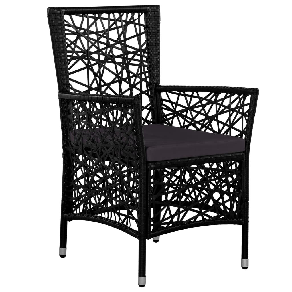 9-delige Tuinset poly rattan zwart – afbeelding 4