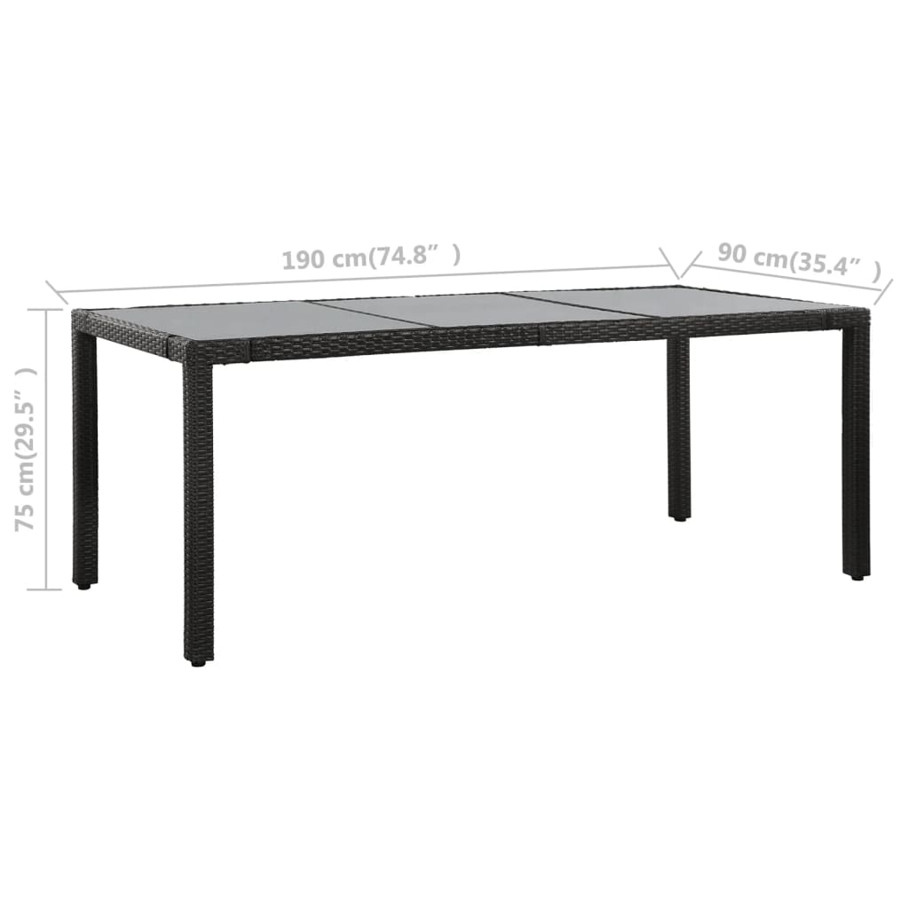 9-delige Tuinset poly rattan zwart – afbeelding 7
