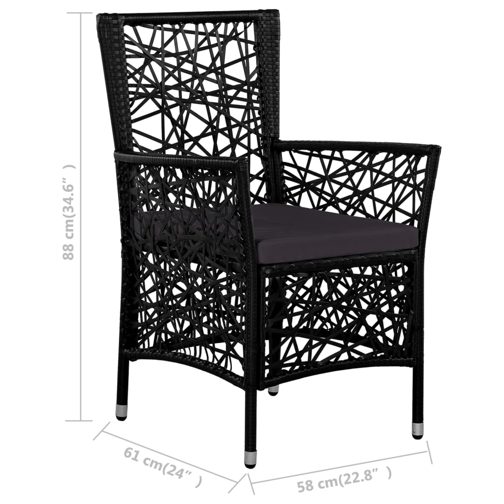 9-delige Tuinset poly rattan zwart – afbeelding 8