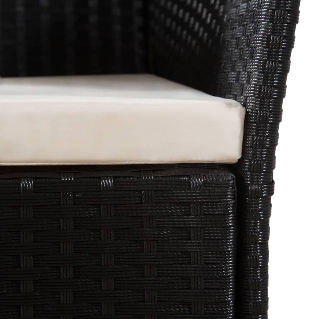 9-delige Tuinset poly rattan zwart en bruin – afbeelding 6