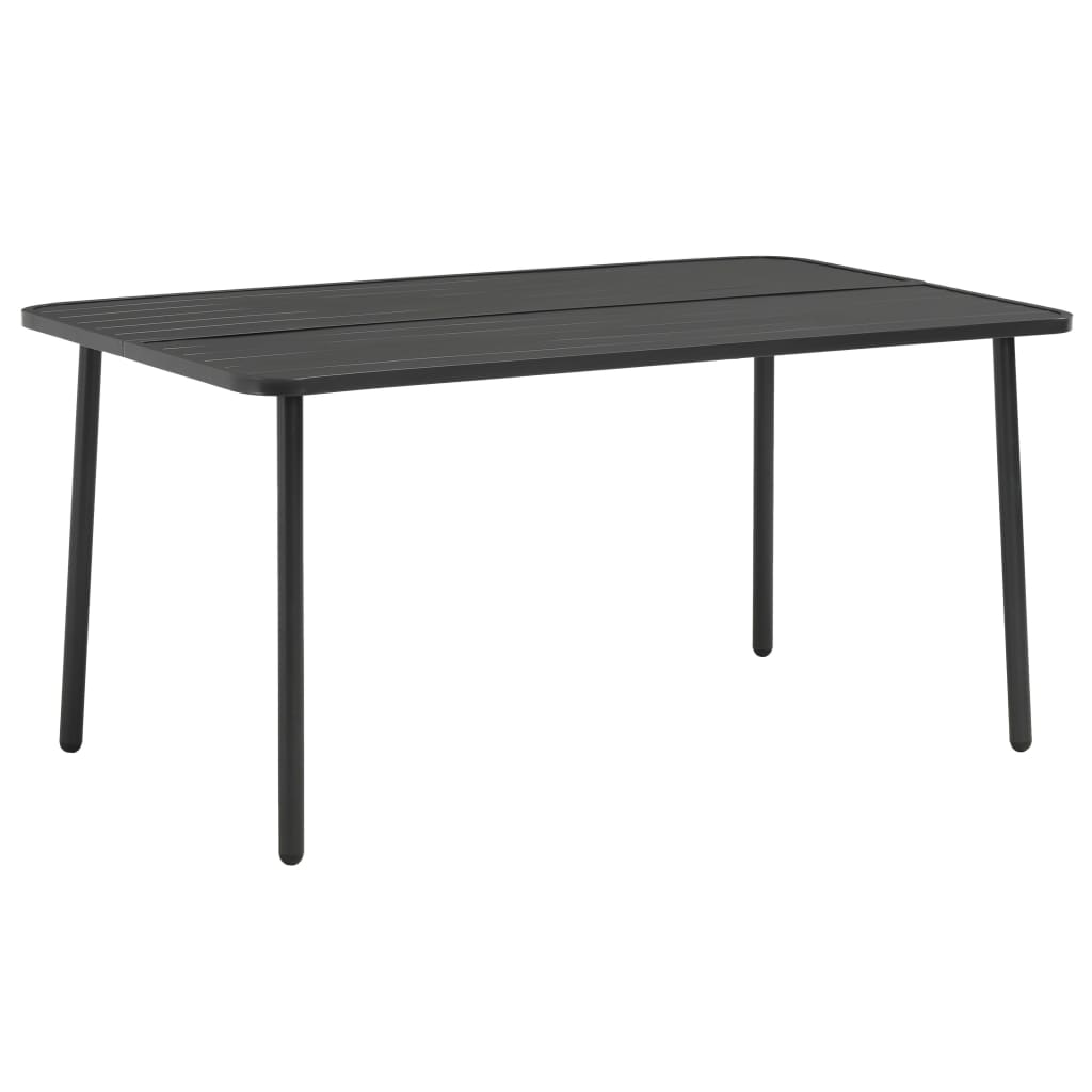 Tuintafel 150x90x72 cm staal donkergrijs