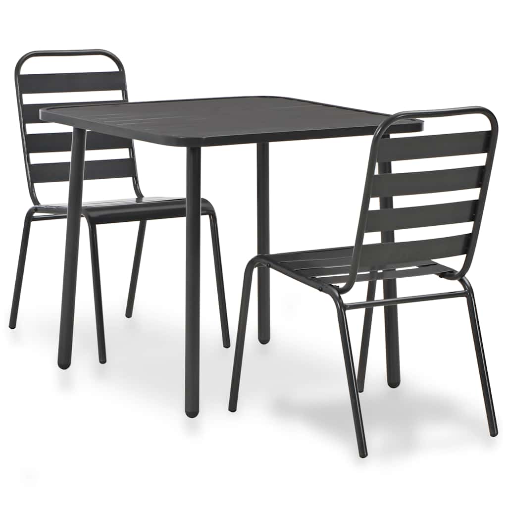 3-delige Bistroset staal donkergrijs – afbeelding 1