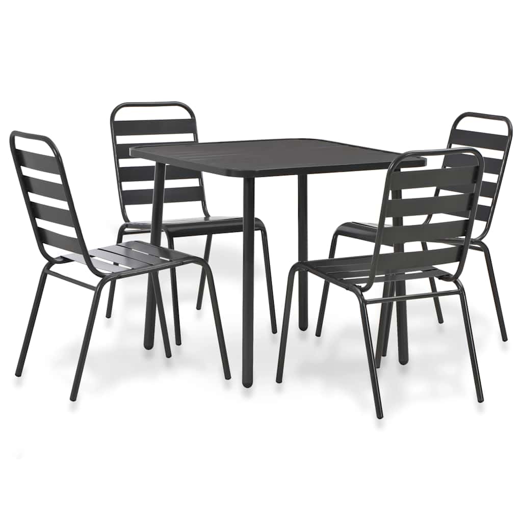 5-delige Tuinset staal donkergrijs – afbeelding 1