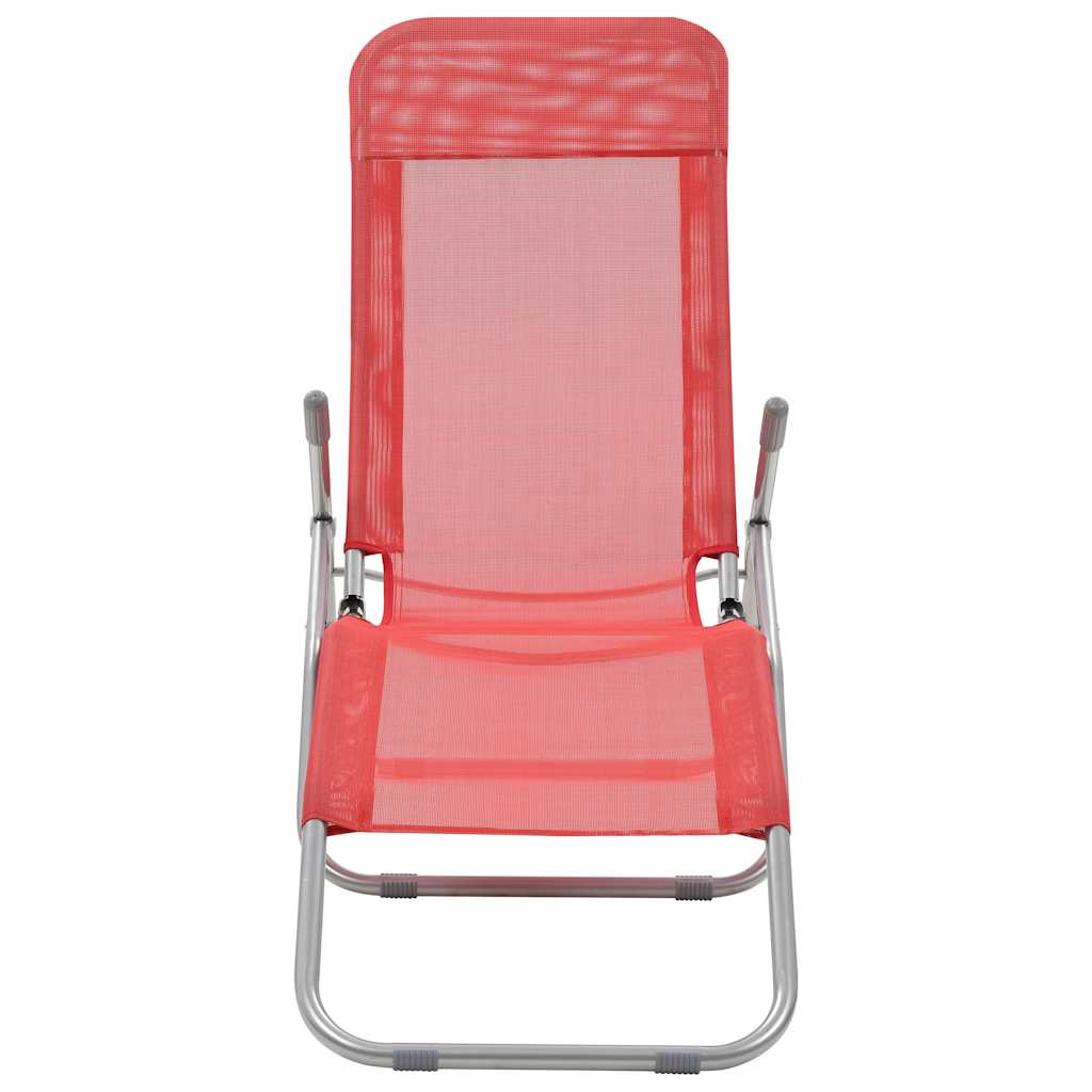 Ligbedden inklapbaar 2 st textileen rood – afbeelding 3