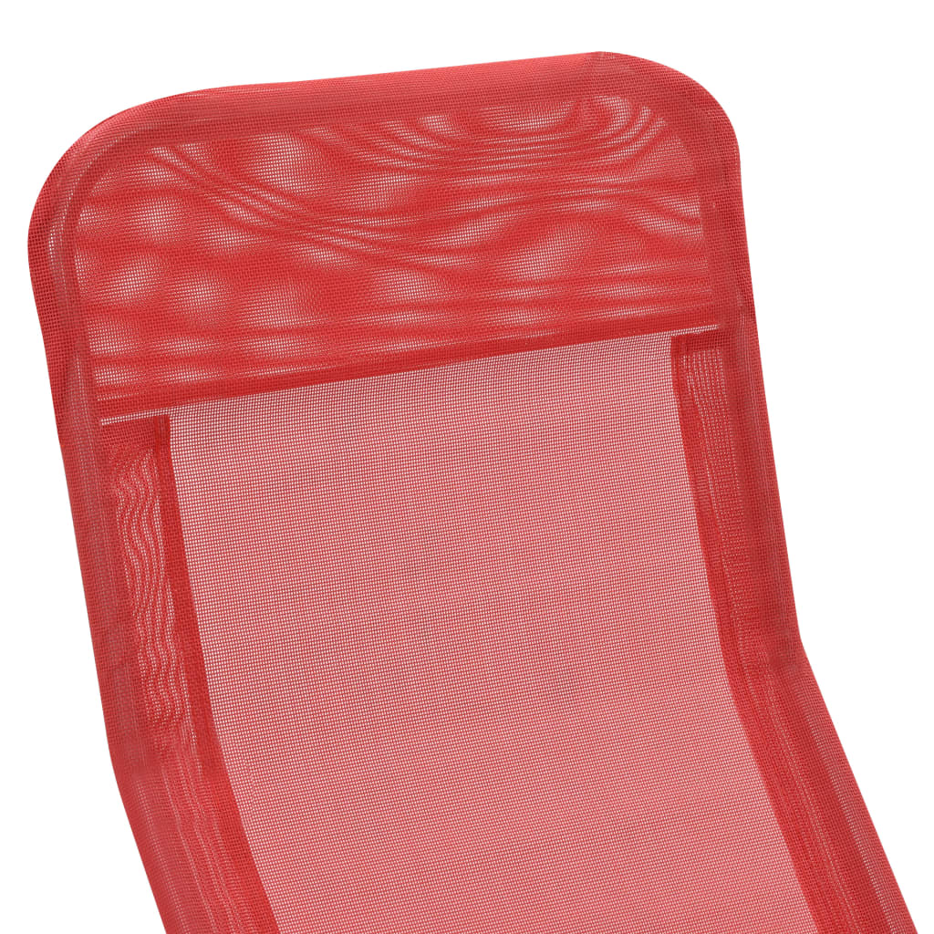 Ligbedden inklapbaar 2 st textileen rood – afbeelding 6