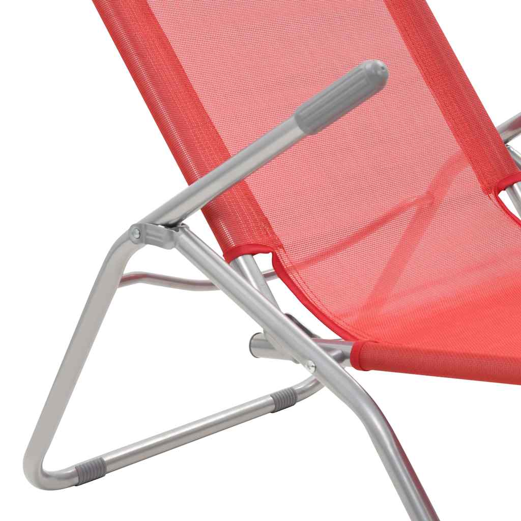 Ligbedden inklapbaar 2 st textileen rood – afbeelding 7