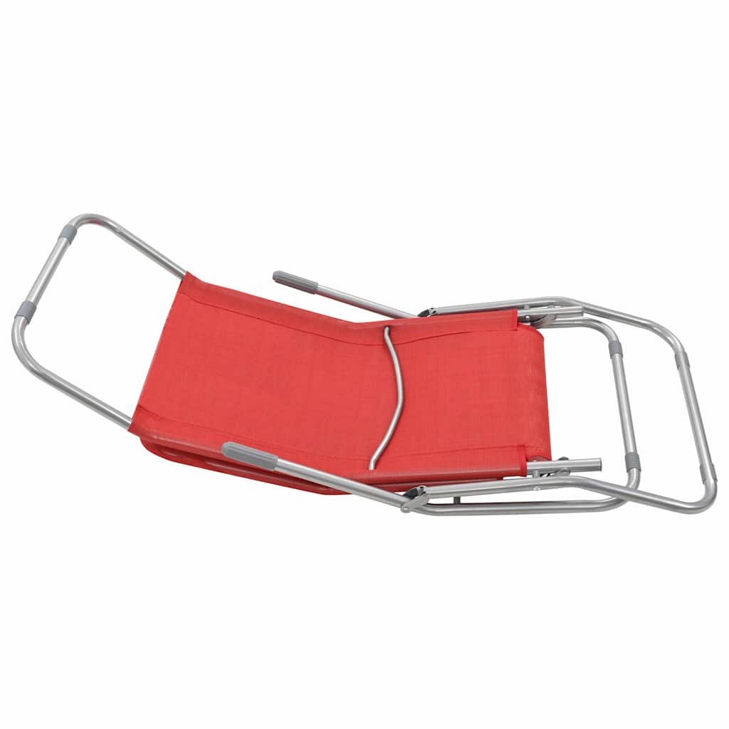 Ligbedden inklapbaar 2 st textileen rood – afbeelding 8