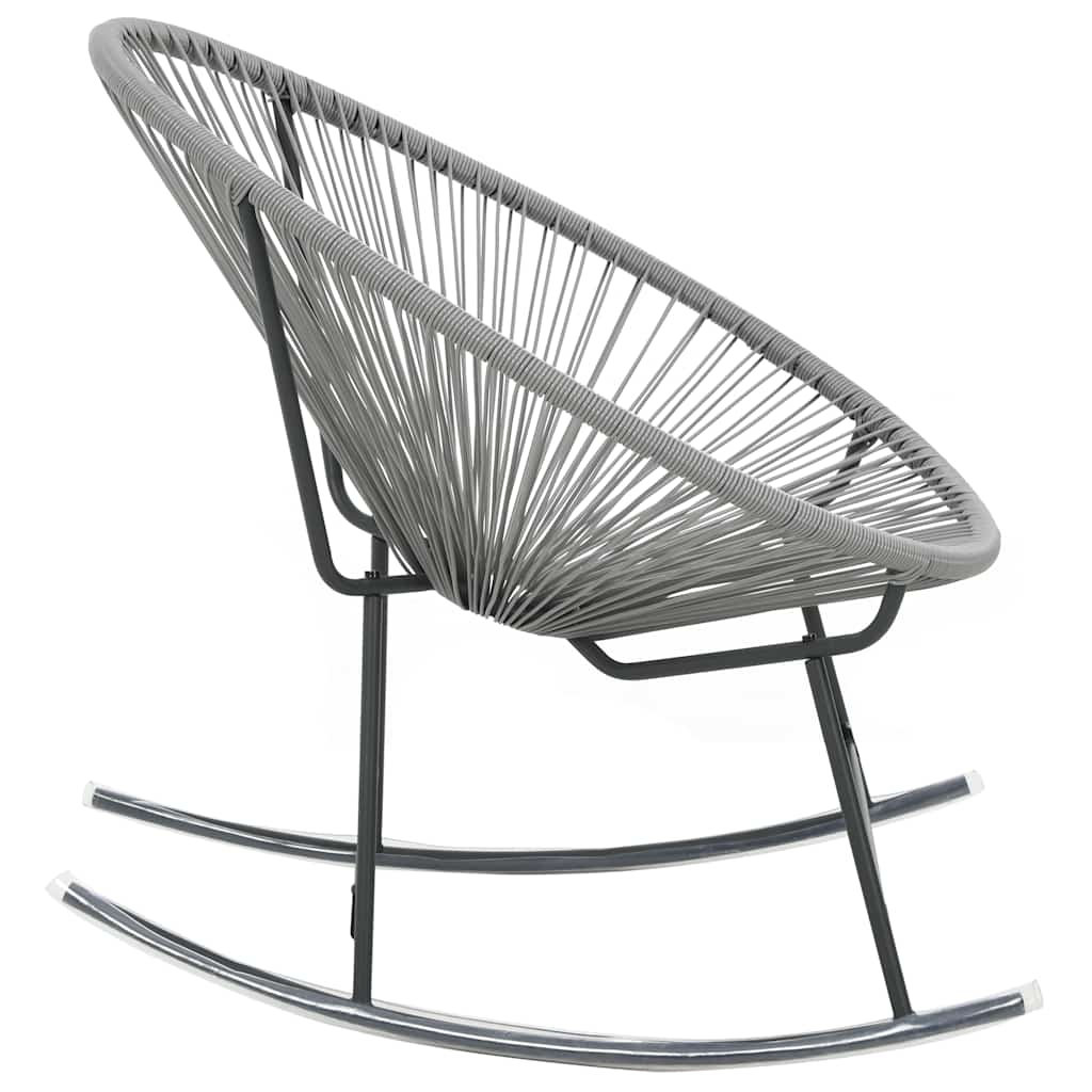 Tuinmaanstoel schommelend poly rattan grijs – afbeelding 4