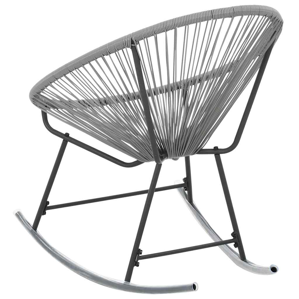Tuinmaanstoel schommelend poly rattan grijs – afbeelding 5
