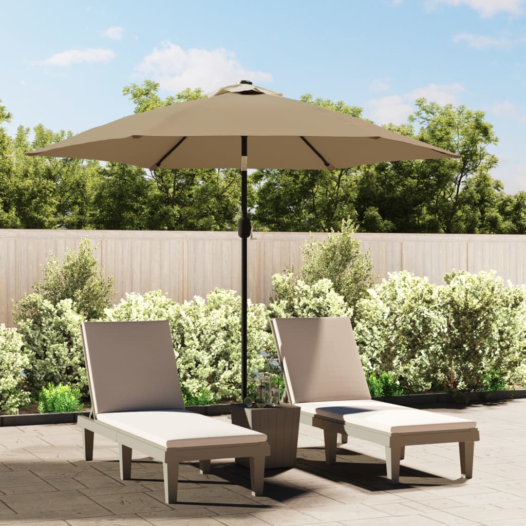 Parasol met metalen paal 300 cm taupe