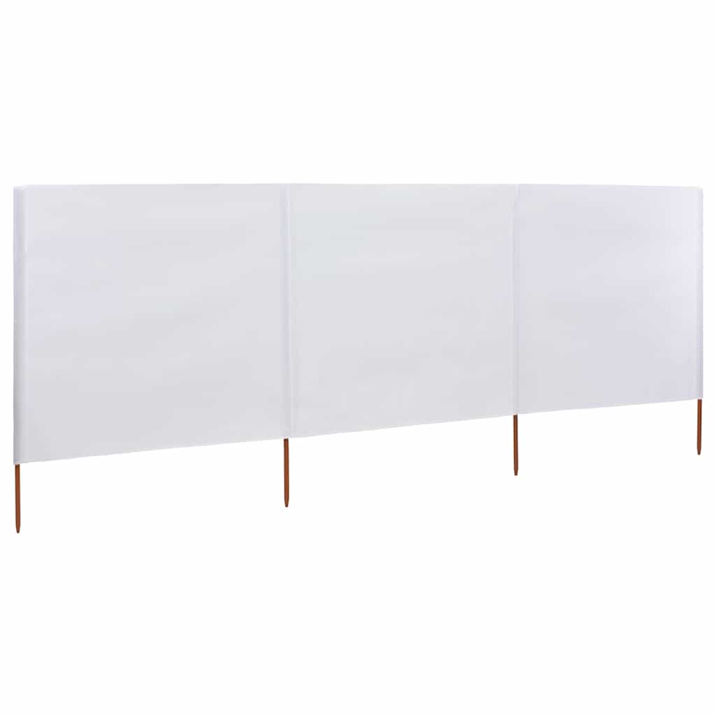 Windscherm 3-panelen 400x120 cm stof wit – afbeelding 1