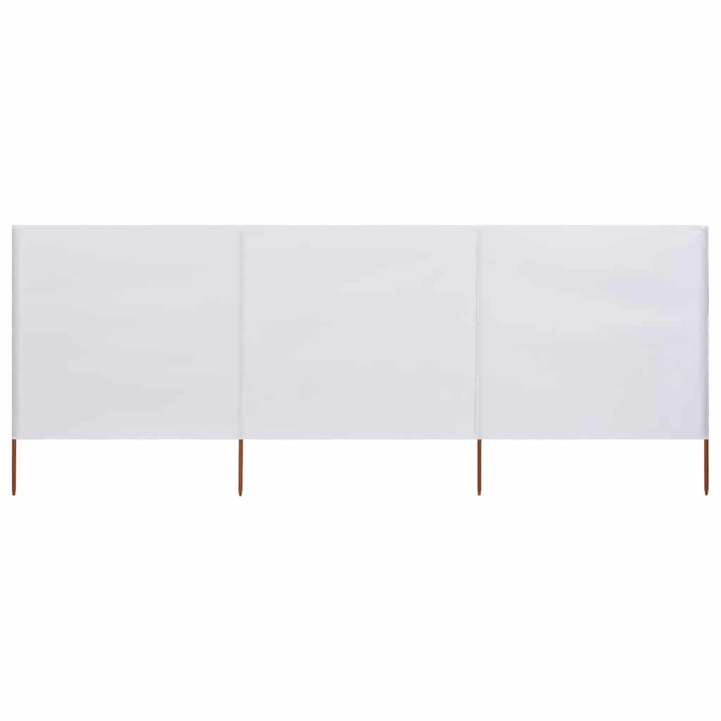 Windscherm 3-panelen 400x120 cm stof wit – afbeelding 3