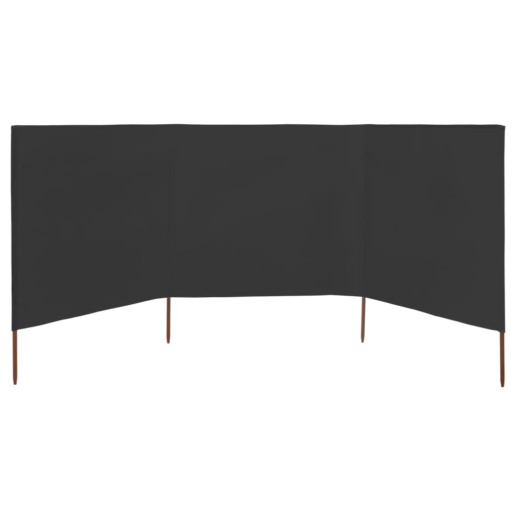 Windscherm 3-panelen 400x120 cm stof antraciet – afbeelding 2