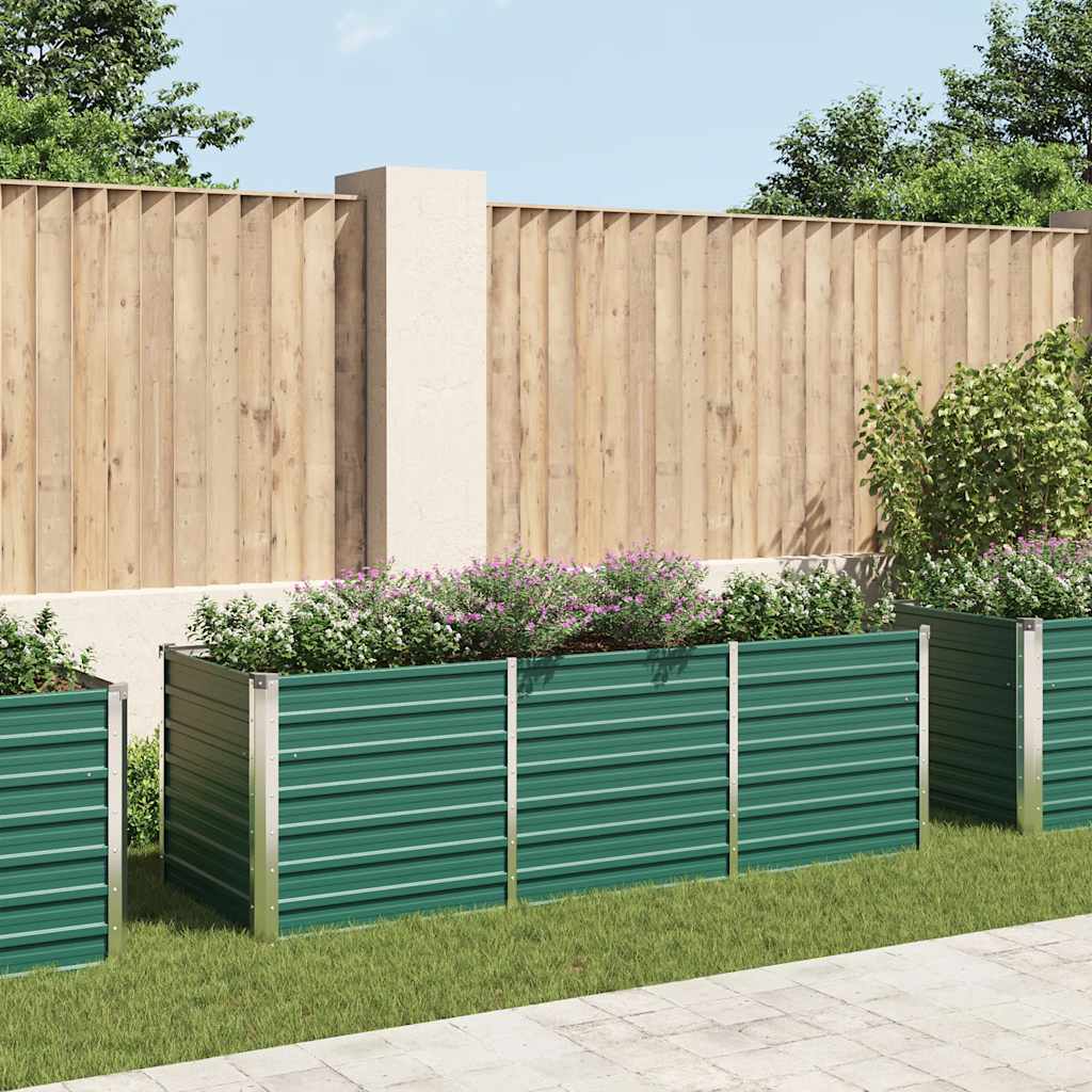 Plantenbak verhoogd 240x80x77 cm gegalvaniseerd staal groen