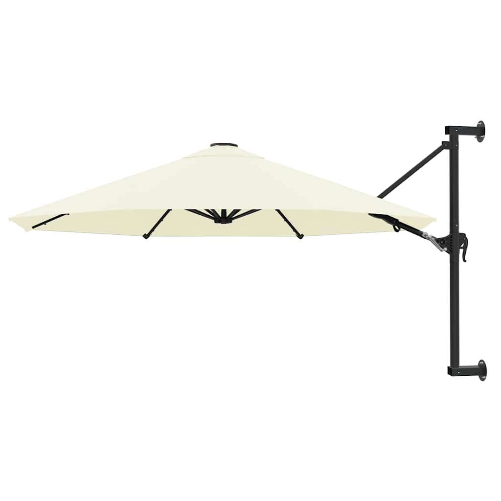 Wandparasol met metalen paal 300 cm zandkleurig – afbeelding 1