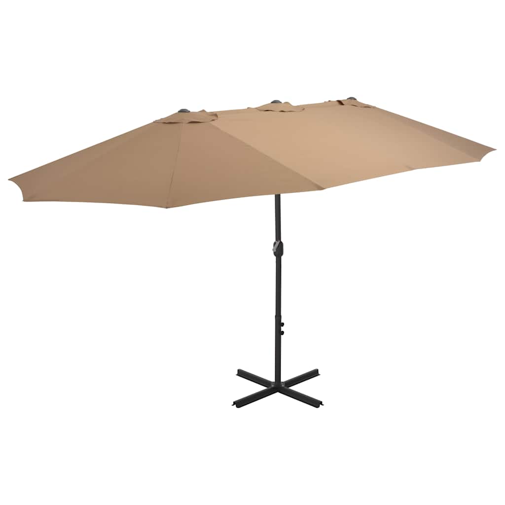 Parasol met aluminium paal 460x270 cm taupe – afbeelding 1