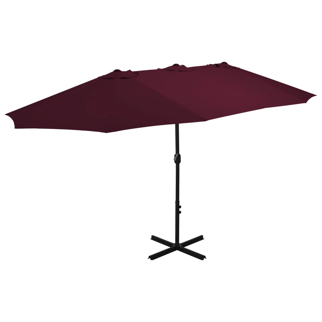 Parasol met aluminium paal 460x270 cm bordeauxrood – afbeelding 1