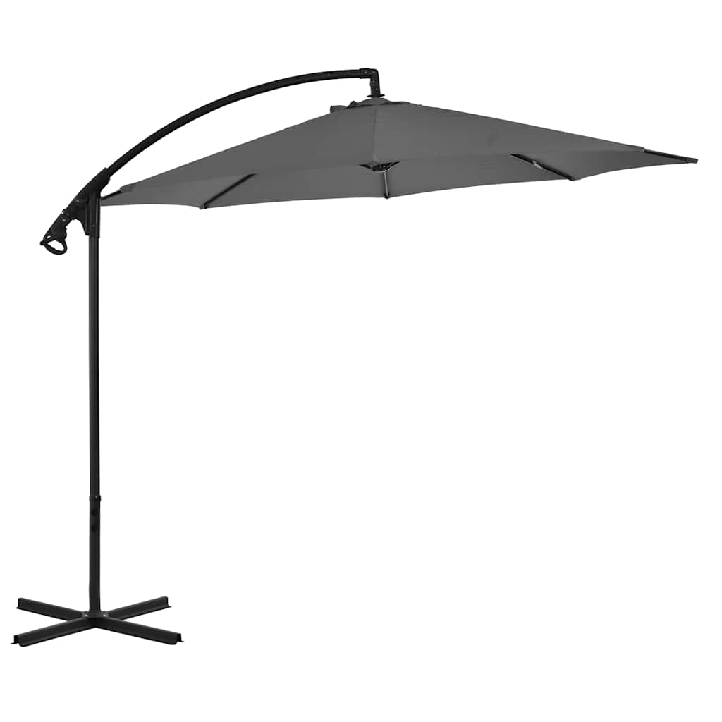 Zweefparasol met stalen paal 300 cm antracietkleurig – afbeelding 1