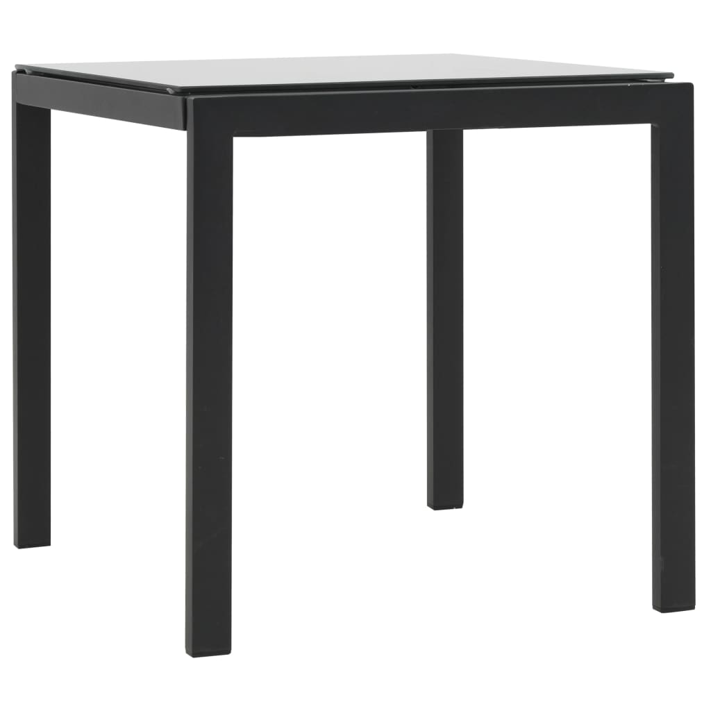Ligbedden 2 st met tafel poly rattan en textileen zwart – afbeelding 3