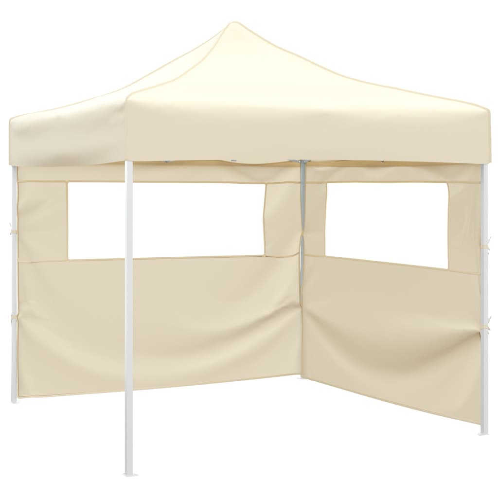Vouwtent met 2 wanden 291x291x315 cm crème