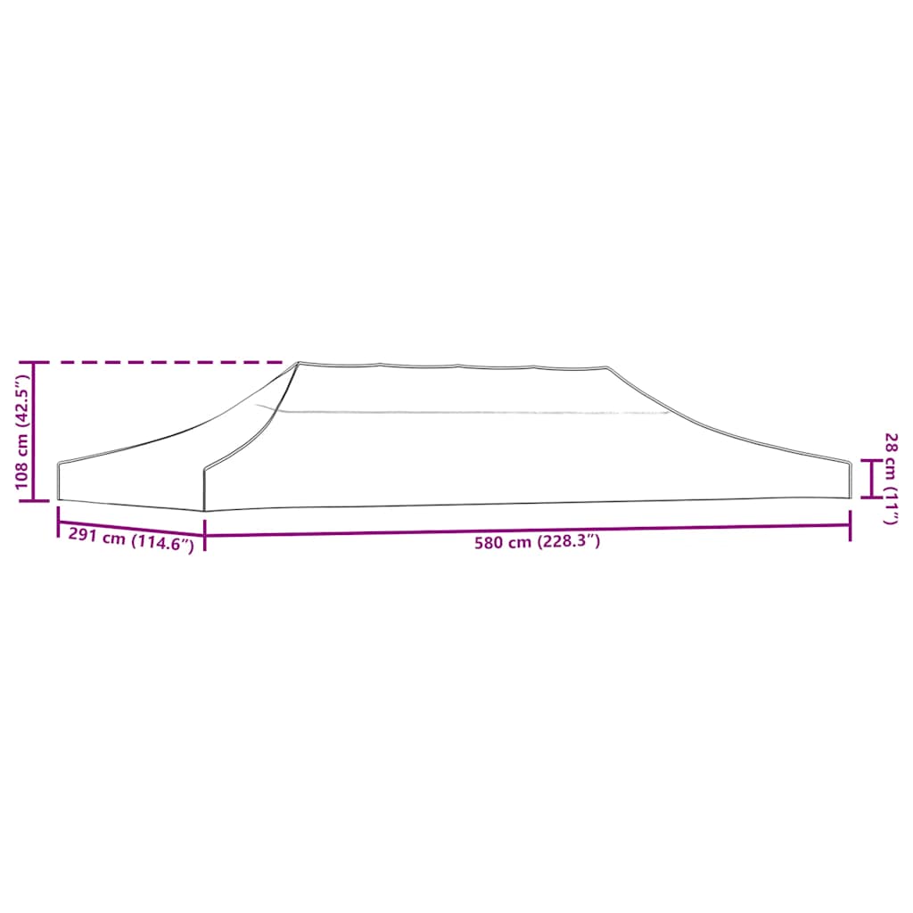 Partytentdak 3x6 m antraciet – afbeelding 4
