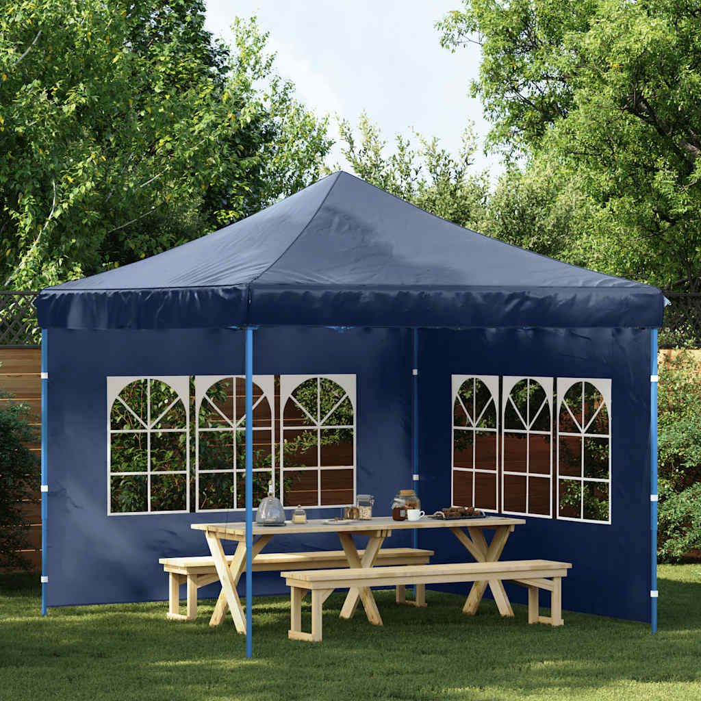 Tentwanden met raam PE blauw 2 st