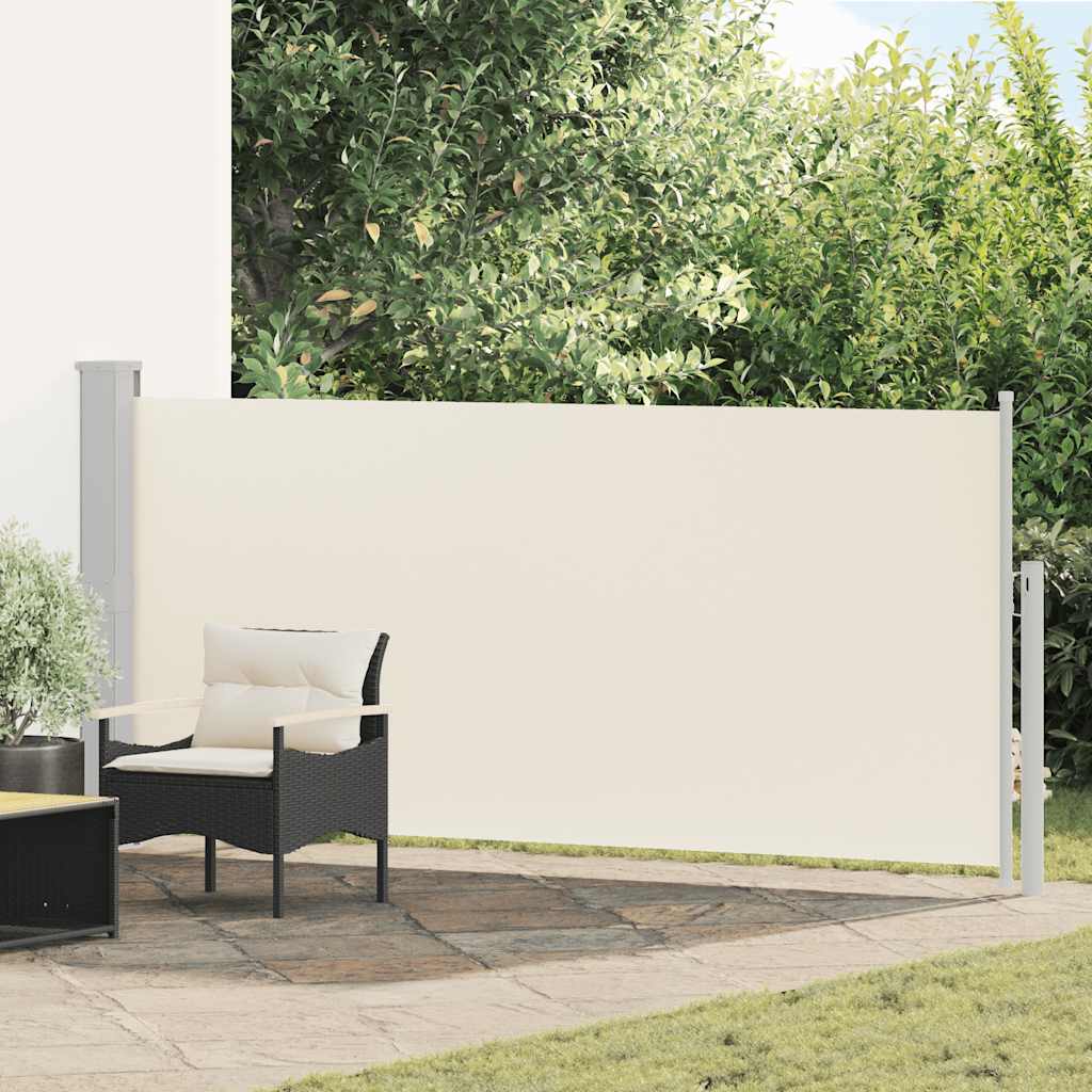 Windscherm uittrekbaar 140x300 cm crèmekleurig