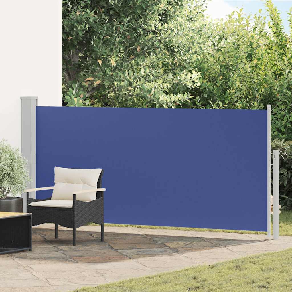 Windscherm uittrekbaar 140x300 cm blauw