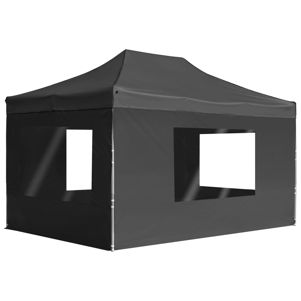 Partytent inklapbaar met wanden 4,5x3 m aluminium antraciet – afbeelding 1