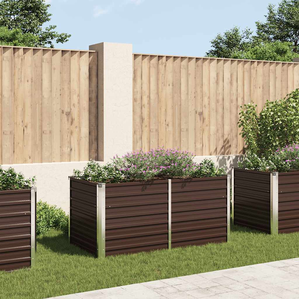 Plantenbak verhoogd 160x80x77 cm gegalvaniseerd staal bruin