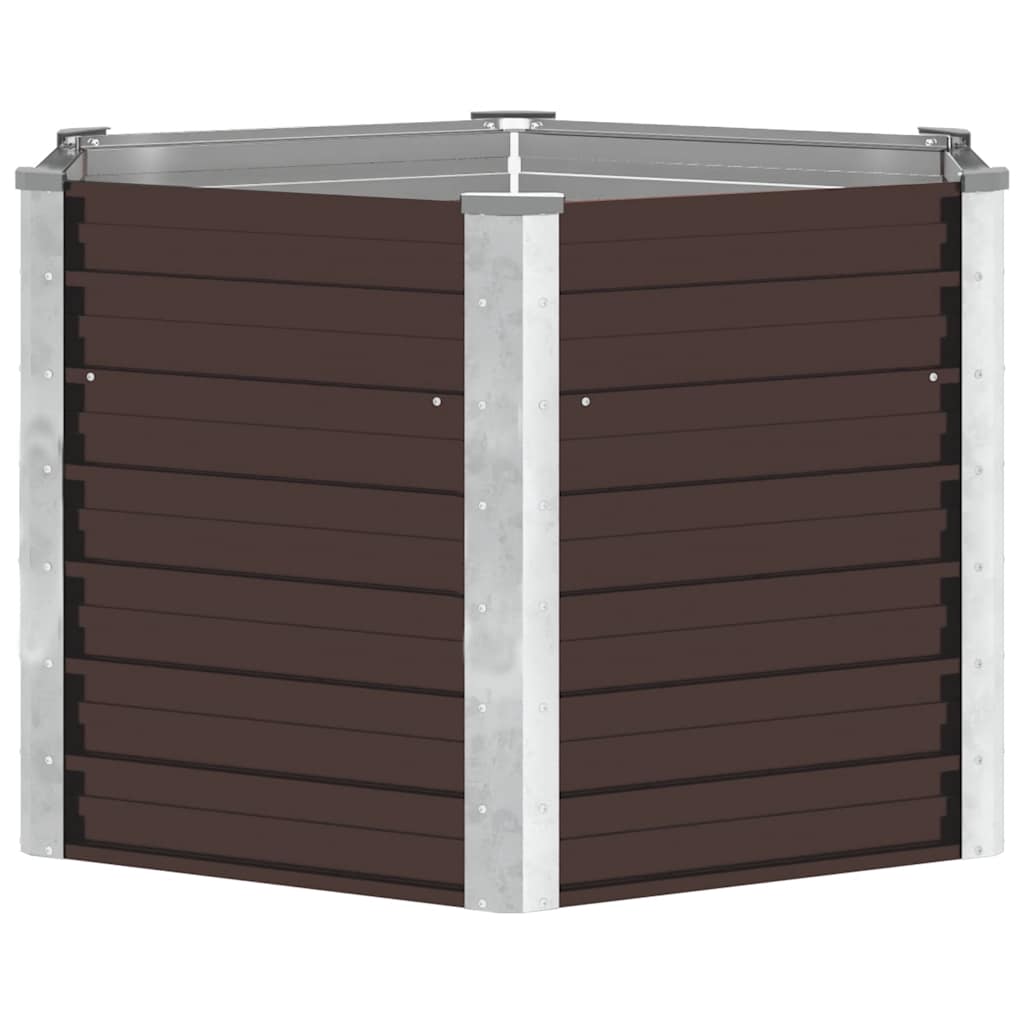 Plantenbak verhoogd 129x129x77 cm gegalvaniseerd staal bruin