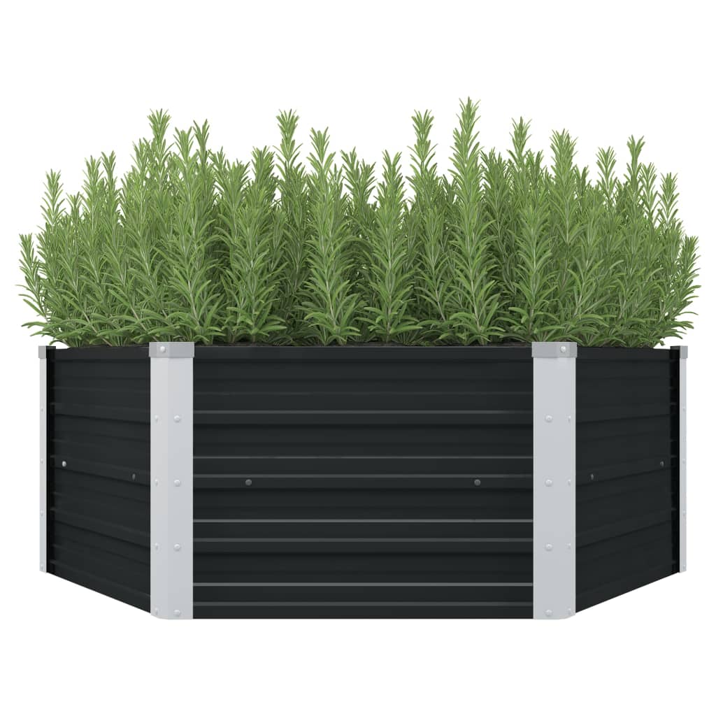 Plantenbak verhoogd 129x129x45cm gegalvaniseerd staal antraciet