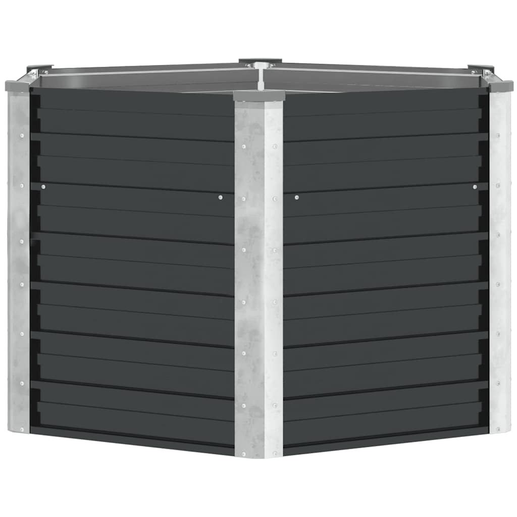 Plantenbak verhoogd 129x129x77cm gegalvaniseerd staal antraciet