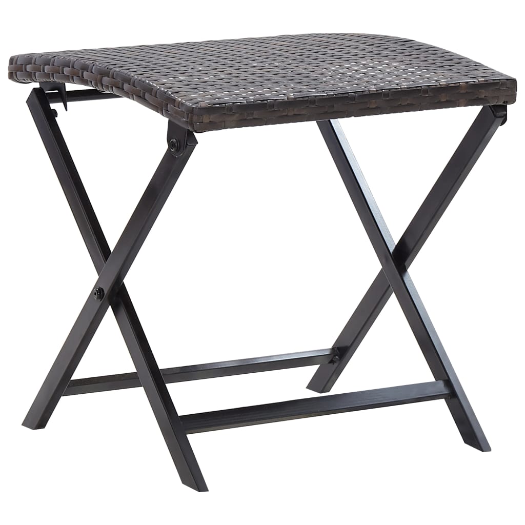 Kruk inklapbaar poly rattan bruin – afbeelding 1